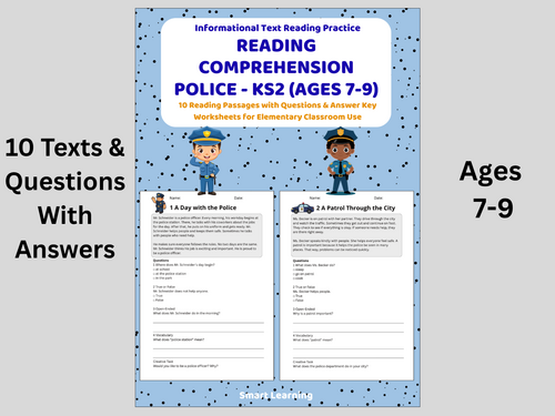 Reading Comprehension Police Worksheets (Ages 7–9) | 10 Texts ...