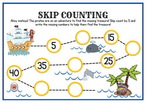 Pirate Adventure: Skip Counting Treasure Map Pack