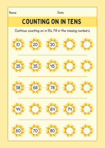 Skip Counting by 5s and 10s Worksheet