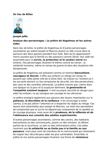 Un Sac de Billes – Joseph Joffo – The Priest of Hagetmau and Other Helpers