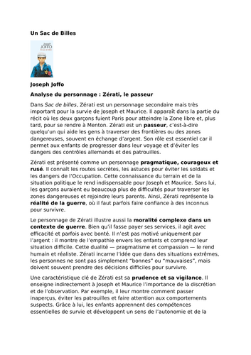 Un Sac de Billes – Joseph Joffo – Zérati the Smuggler