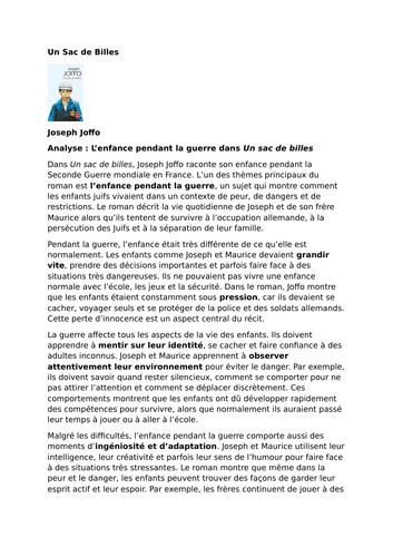 Un Sac de Billes – Joseph Joffo – Childhood During the War