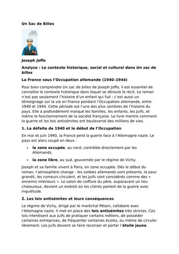 Un Sac de Billes – Joseph Joffo – France during the German Occupation