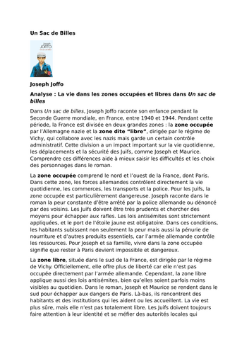 Un Sac de Billes – Joseph Joffo – Life in Occupied and Free Zones