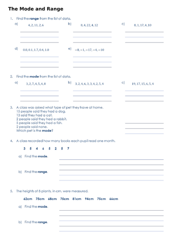 KS3 Maths: Adapted for LA: Mode and Range