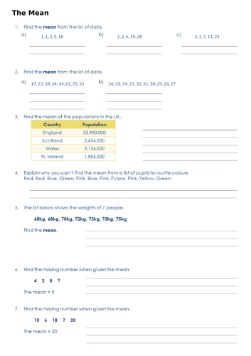 KS3 Maths: Adapted for LA: The Mean
