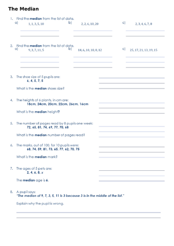 KS3 Maths: Adapted for LA: The Median
