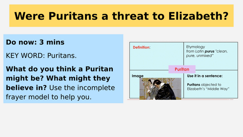 Elizabeth Lesson 17 - Puritan Threat