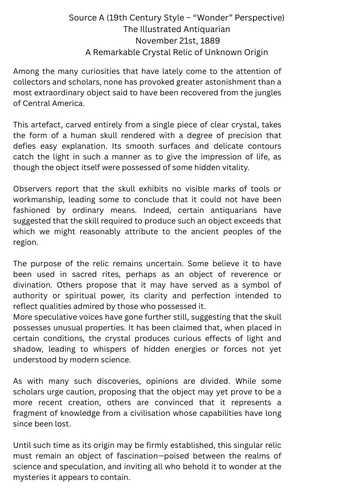 GCSE English Language Paper 2 Practice: The Mystery of the Crystal Skulls 2026