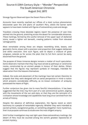GCSE English Language Paper 2 Practice: The Nazca Lines – Ancient Mystery vs. Modern Science 2026
