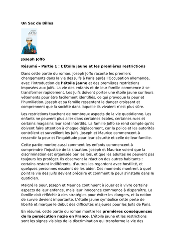 Un Sac de billes – Joseph Joffo – Part 1: The Yellow Star and Early Restrictions