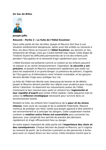 Un Sac de billes – Joseph Joffo – Part 2: Escape from the Hôtel Excelsior