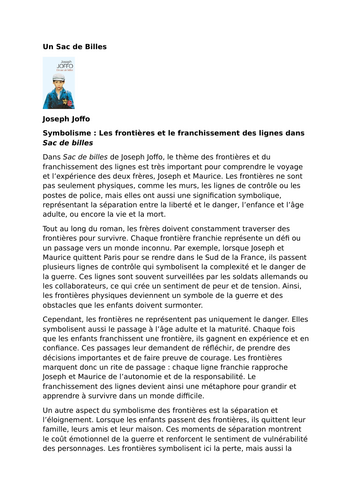 Un Sac de billes – Joseph Joffo – Symbolism: Borders and Crossing Lines