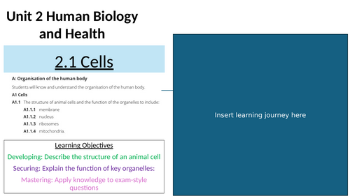 AAQ Health and Social Care Unit 2 Human Biology and Health 2.1 Cells