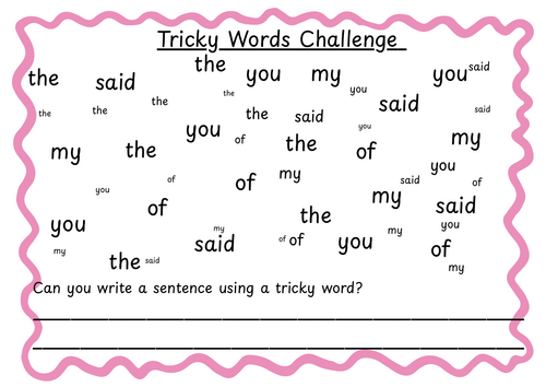 Tricky Word Challenges