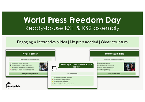 World Press Freedom Day Assembly | KS1 & KS2 | Ready-to-Use | No Prep