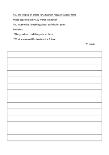 150 word question + Higher Translation