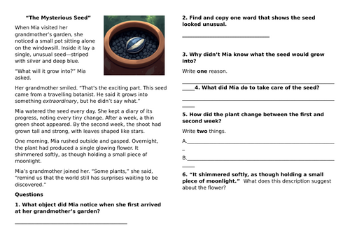 KS2 Reading Comprehension Pack | 5 Short SATS‑Style Texts & Questions
