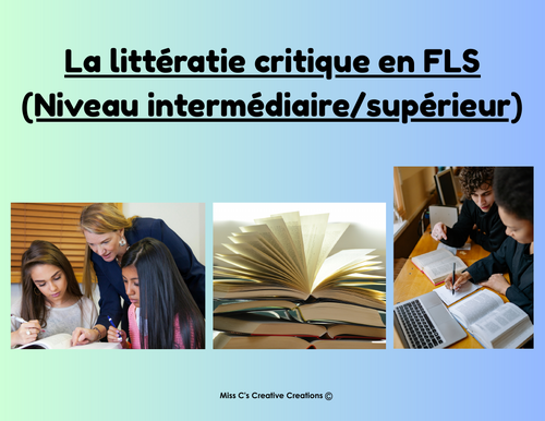 French la littératie critique (French critical literacy handout)