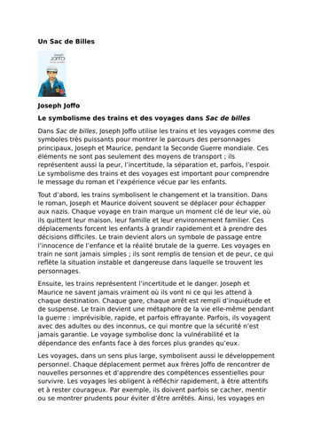 Un Sac de Billes – Joseph Joffo – Symbolism of Trains and Journeys