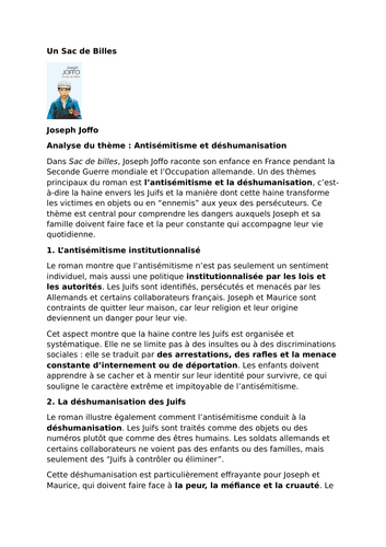 Un Sac de Billes – Joseph Joffo – Antisemitism and Dehumanisation