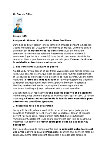 Un Sac de Billes – Joseph Joffo – Brotherhood and Family Bonds