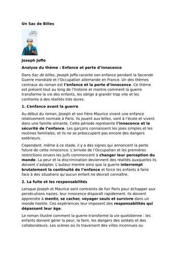 Un Sac de Billes – Joseph Joffo – Childhood and Loss of Innocence