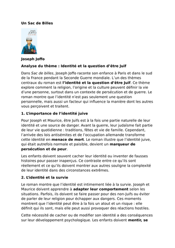 Un Sac de Billes – Joseph Joffo – Identity and the Question of Being Jewish
