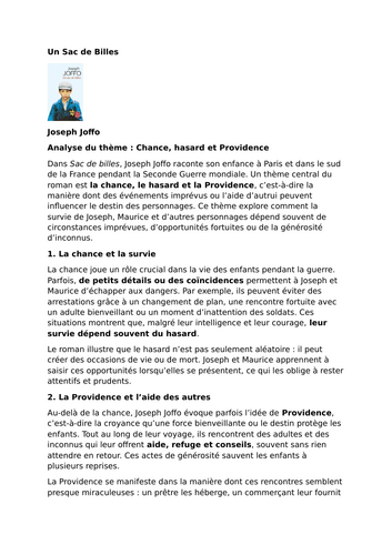 Un Sac de Billes – Joseph Joffo – Chance, Fate and Providence