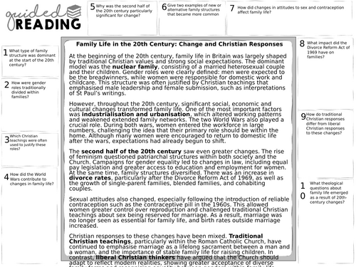OCR A-Level Gender and Society: Family life in 20th Century | Teaching ...