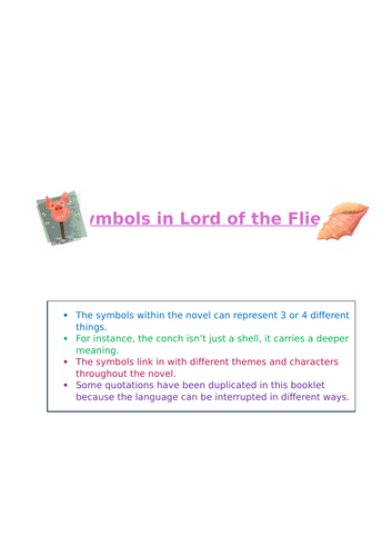 Lord of the Flies- Symbols CCEA