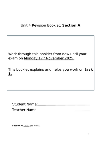 Unit 4- Section A English CCEA