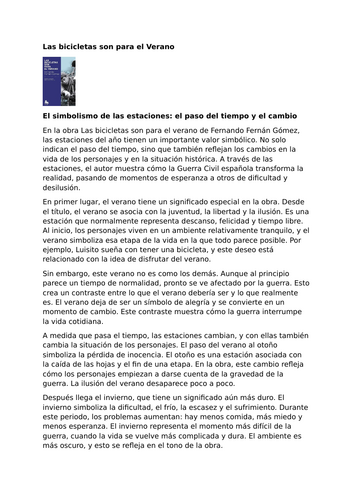 Las bicicletas son para el verano – Fernando Fernán Gómez – Symbolism of the Seasons