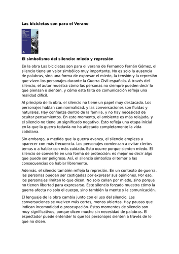 Las bicicletas son para el verano – Fernando Fernán Gómez – Symbolism of Silence