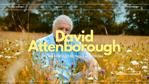 David Attenborough 100th Birthday Assembly | KS1 & KS2 | Protecting Our Planet | Nature & Environmen