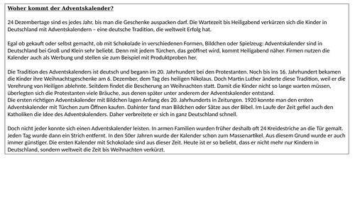 DW Advent German A Level
