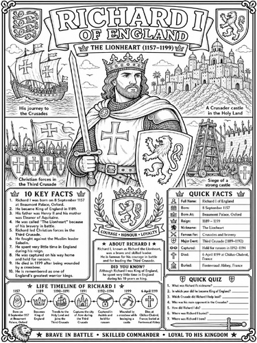 Richard I of England coloring poster