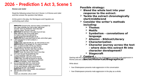 AQA Romeo and Juliet 2026 - Three Predicted Questions