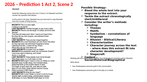 AQA Macbeth - Three Predicted Questions for 2026