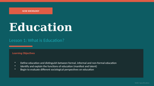 WJEC education Sociology GCSE