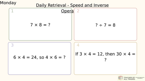 Year 4 MTC Retrieval | Week 8: Speed & Strategy | Focus on High-Value Facts & Inverse