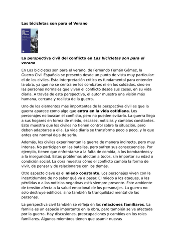 Las bicicletas son para el verano – Fernando Fernán Gómez – The Civilian Perspective of Conflict
