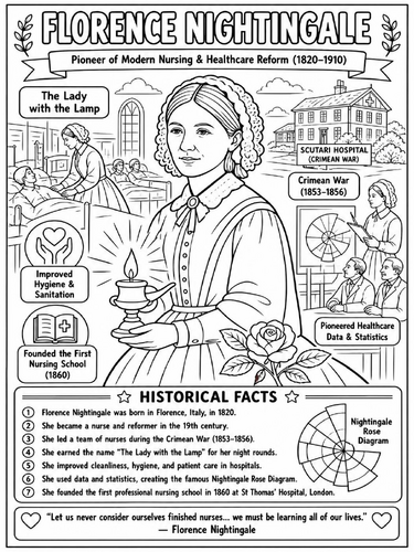 Florence Nightingale coloring poster