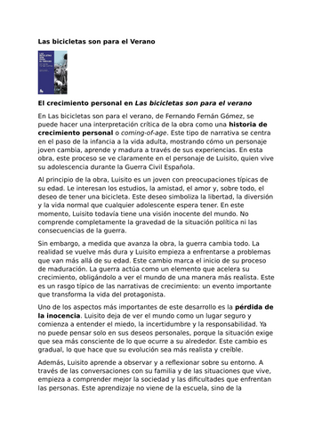 Las bicicletas son para el verano – Fernando Fernán Gómez – A Coming-of-Age Narrative