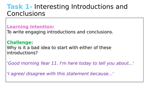 Unit 1- Task 1 English Language CCEA
