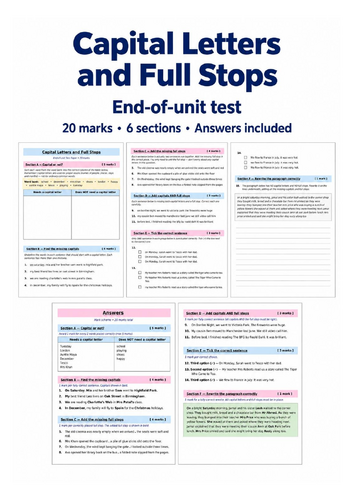 Capital letters & Full stops - Test