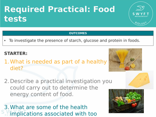 NEW WJEC (2026) GCSE Science - Required Practical: Food Tests