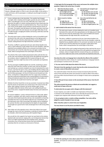 AQA GCSE Lang Paper 1 for 2026 onwards Jamaica Inn