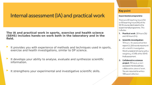 B Sports, Exercise & Health Science (SEHS) 2026 Specification – DP Resource Pack 4