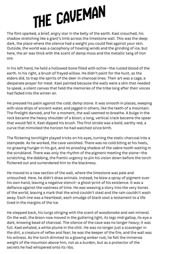 GCSE English Language Paper 1 Practice: "The Caveman" (Full Exam & Model Answers)2026